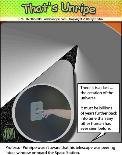cartoon 74, professor punripe’s telescope